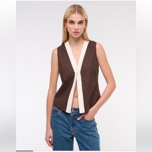 Abercrombie & Fitch Brown and Cream Tank Top